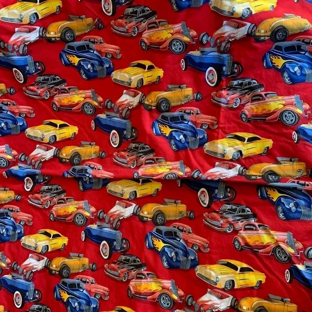 Handmade Classic Cars blanket, Blue side super soft 38
